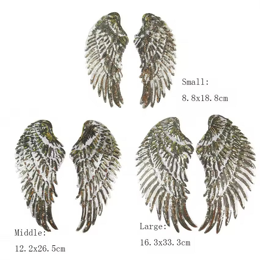 SEQUIN WINGS APPLIQUE PAIR