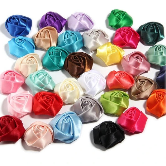 SATIN ROSE FLOWER 5CM (6 PIECES SET) ROSETTE