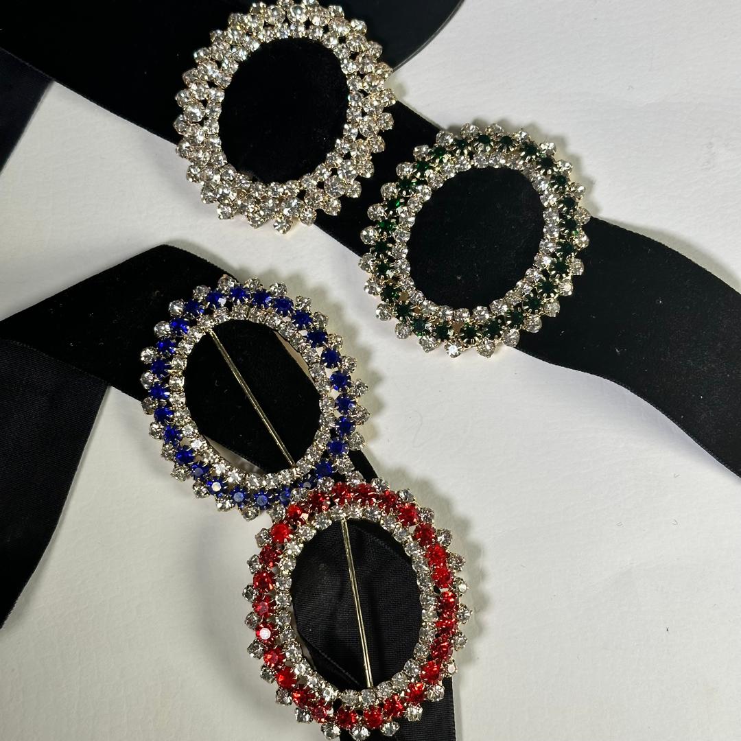 MIX COLOR RHINESTONE BUCKLE