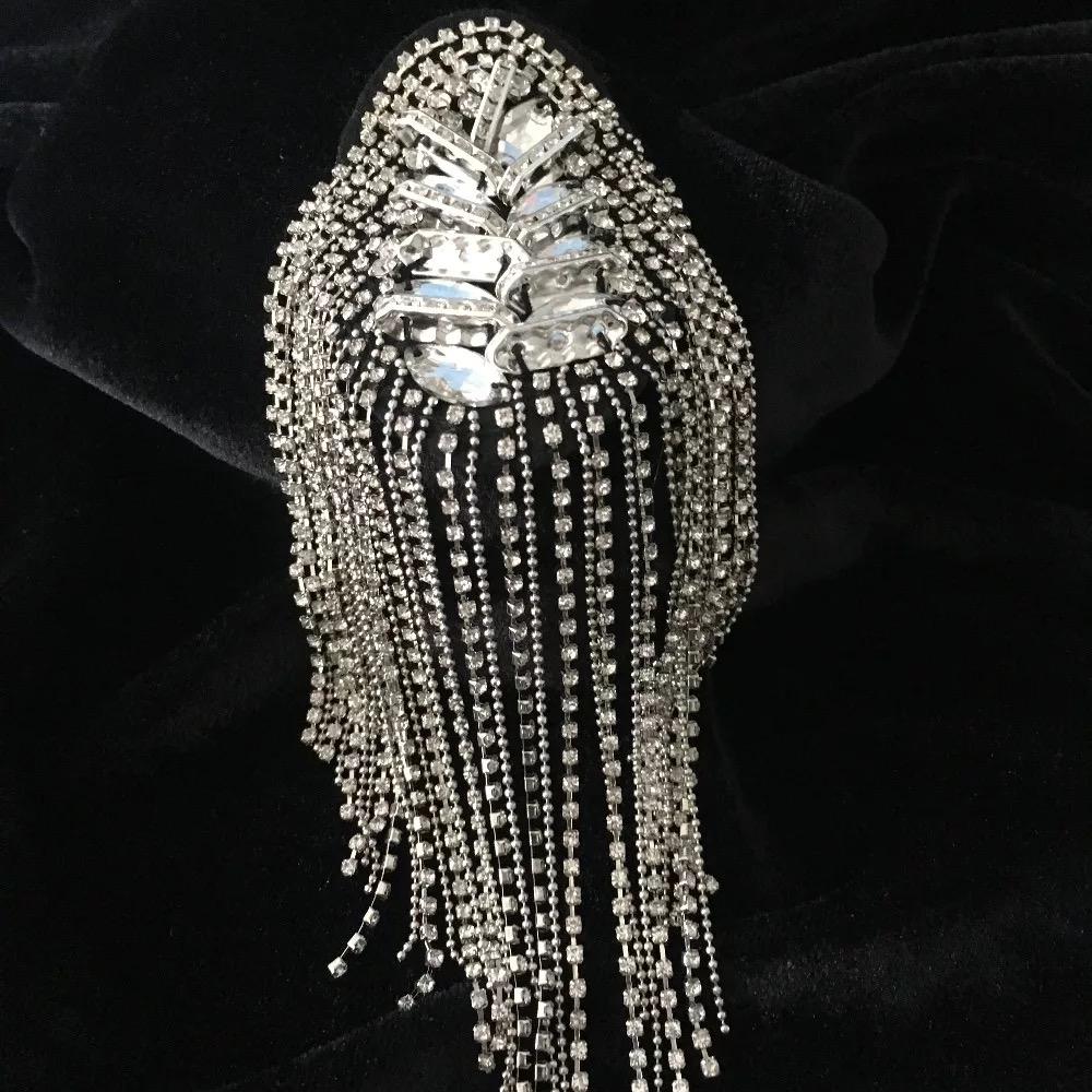 RHINESTONE SHOULDER BROOCH