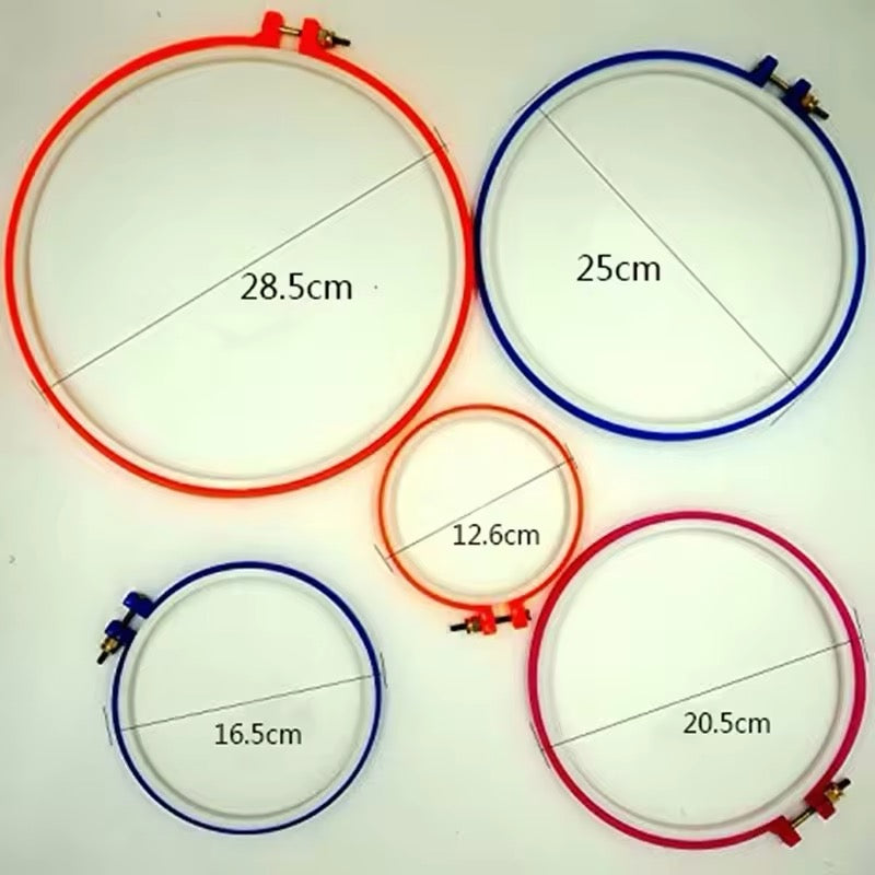 PLASTIC EMBROIDERY AND CROSS STITCH HOOP SET EMBROIDERY HOOP RING FRAME ADJUSTABLE SEWING TOOLS TAMBOUR HOOP