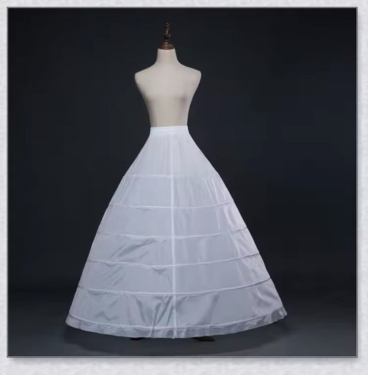 PETTICOAT CRINOLINE UNDERSKIRT FOR WEDDING BRIDAL DRESS BALL GOWN WHITE 6 HOOP 45 INCHES LENGTH