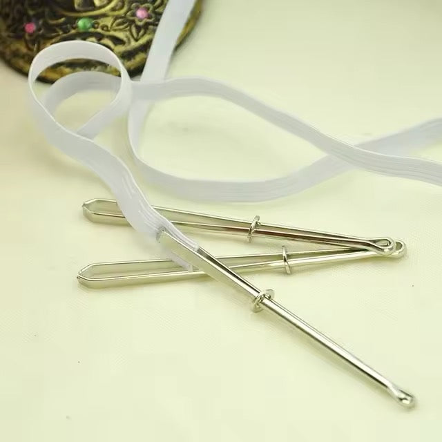 BODKIN THREADER METAL EASY PULL DRAWSTRING THREADER WITH TWEEZER FOR ELASTIC THREADING