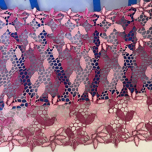 PINK AND MAGENTA MIX GUI PURE LACE TRIMMING