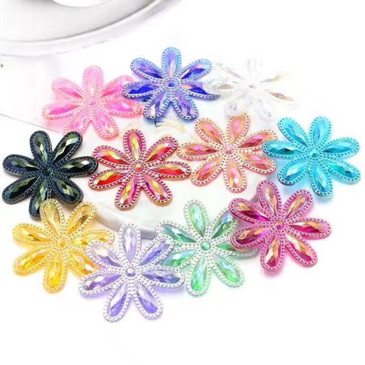 SNOWFLAKES RESIN FLOWER DESIGN APPLIQUE