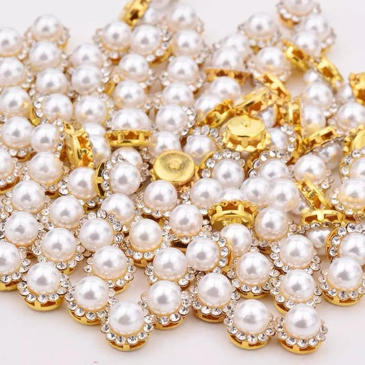 PEARL RHINESTONE CRYSTAL STUDS