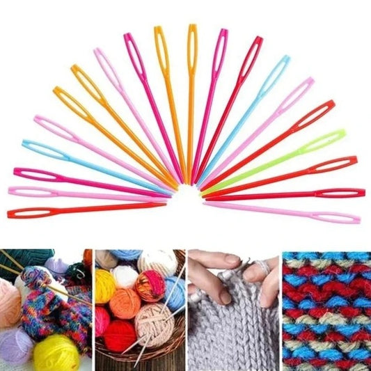 PLASTIC CROCHET NEEDLE LARGE EYE YARN EMBROIDERY NEEDLE