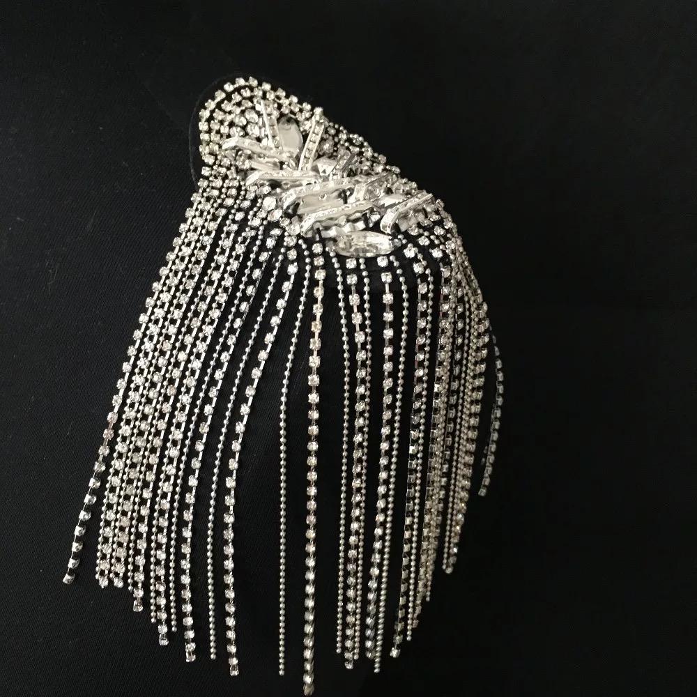 RHINESTONE SHOULDER BROOCH