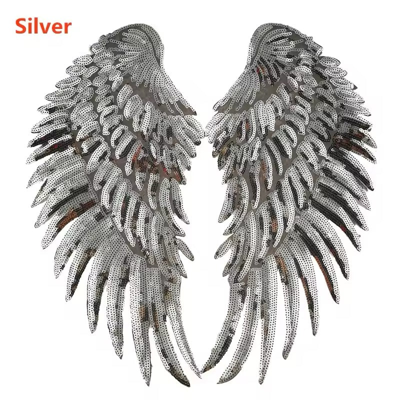 SEQUIN WINGS APPLIQUE PAIR